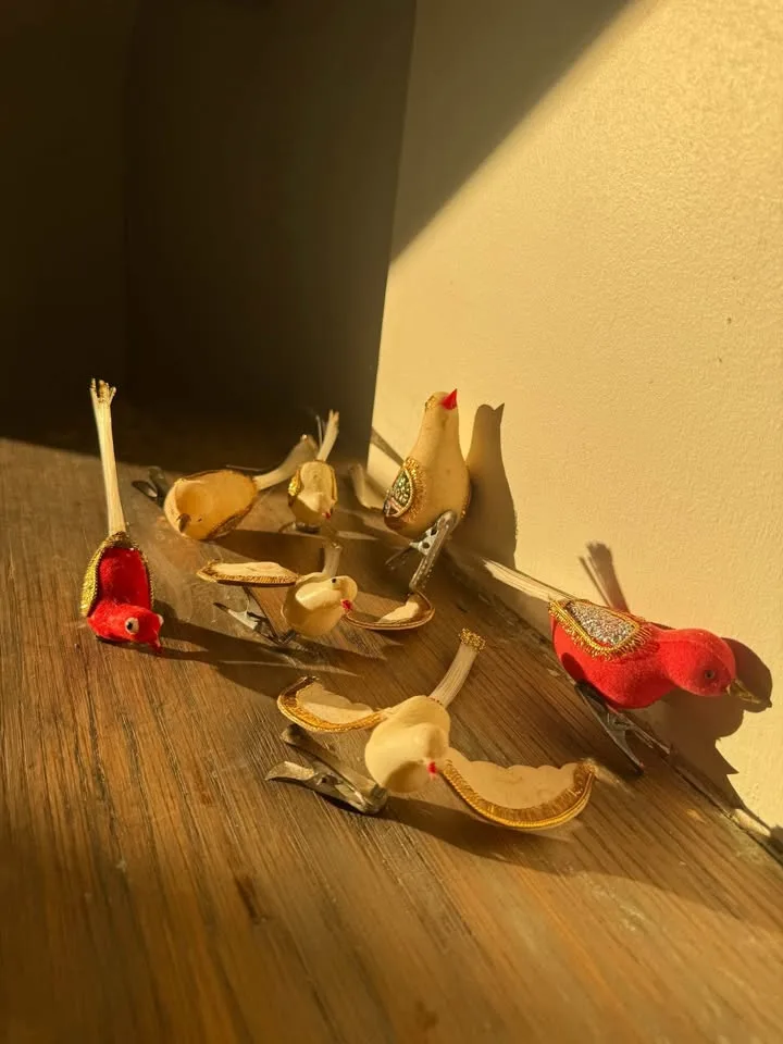 Vintage Clip-On Bird Christmas Ornaments (Set of 7) 🎄 image indicator(5)