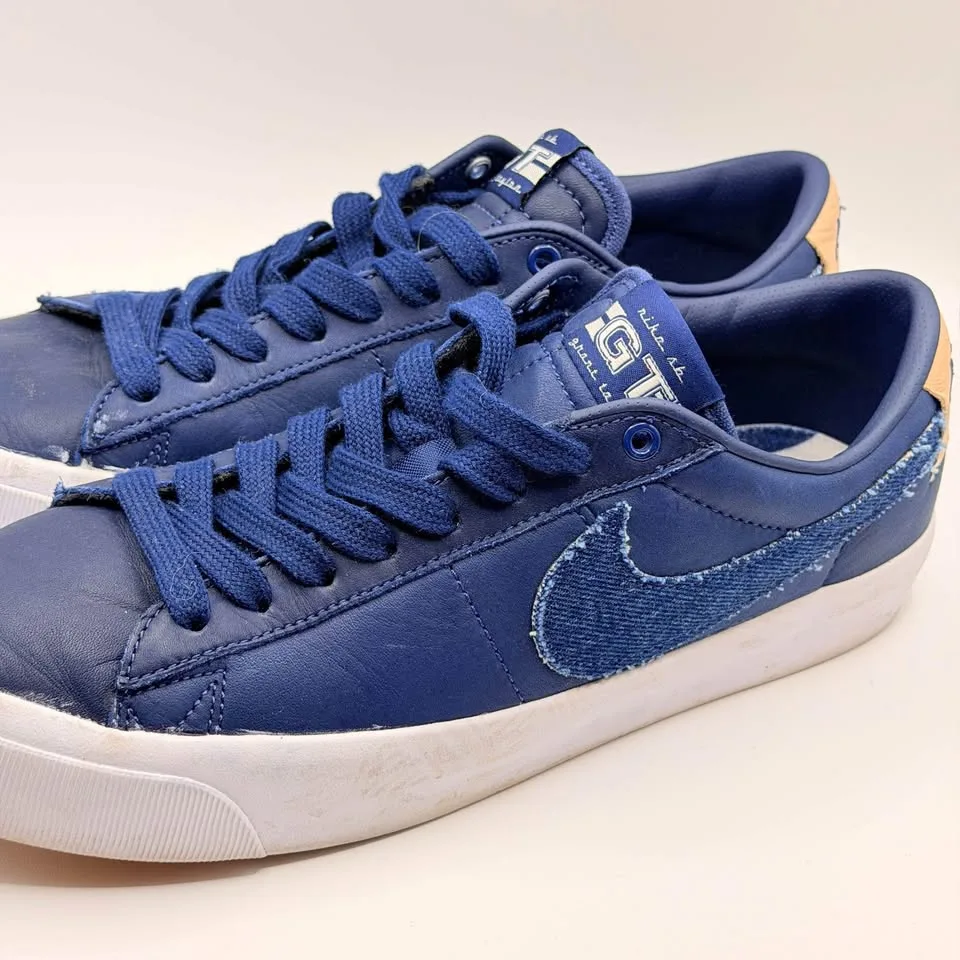 NIKE SB BLAZER LOW PRO GT PRM "DENIM SWOOSH" - Midnight Navy - 9 image indicator(8)