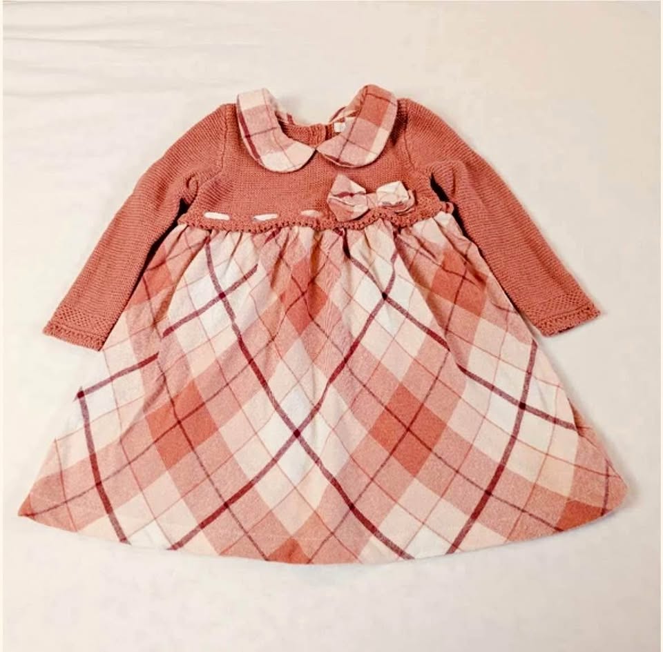 Shabby Chic Girl’s 2T/24 Months Holiday Pink Flannel  Dress
