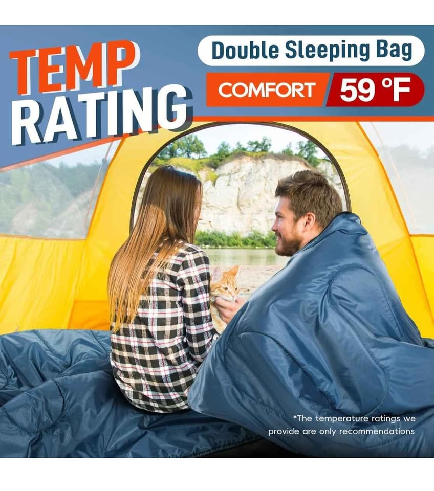 MEREZA Double Sleeping Bag with Pillow, XL Queen - photo 2