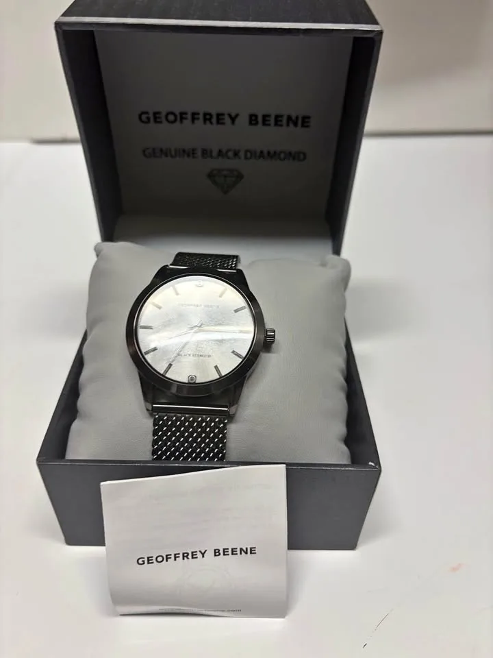 NIB Mens Geoffrey Beene Silver Watch - GB820 thumbnail