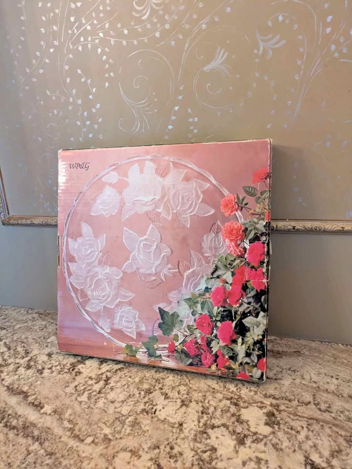Vintage Rose Parade 14" Frosted Platter - Made in Japan