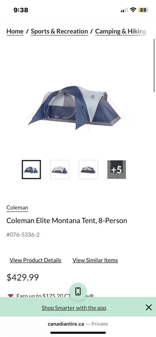 Coleman Elite Montana 8 Person Tent (Used good)