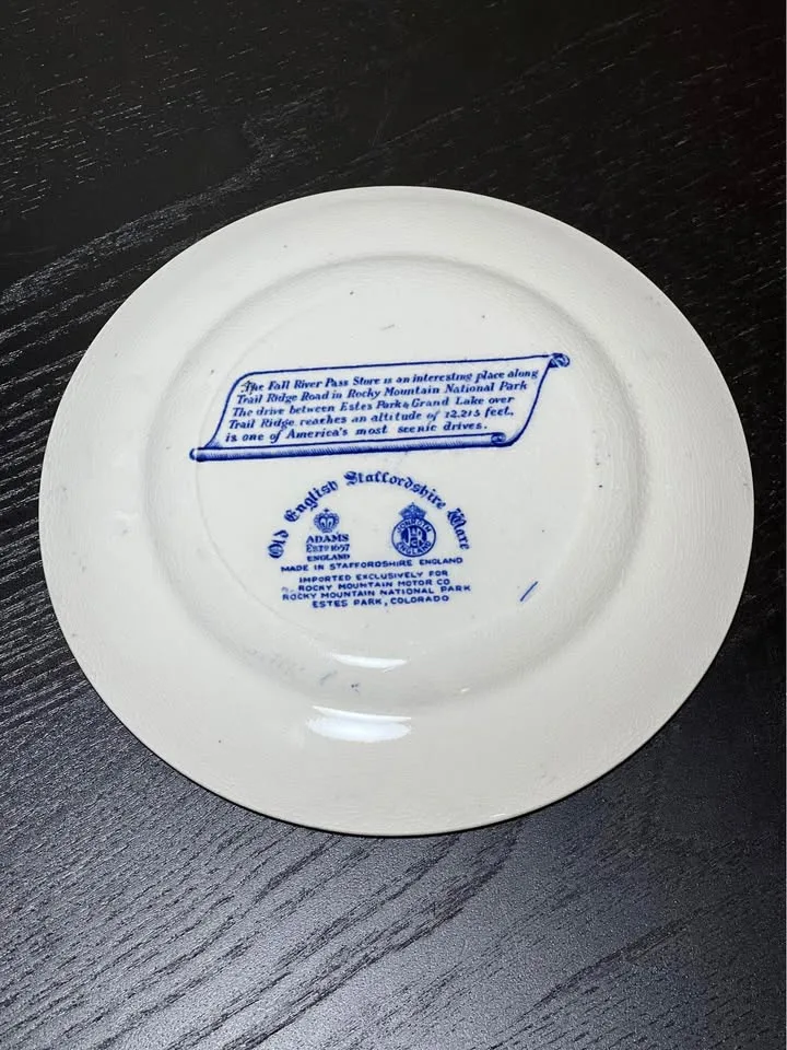 Old English Staffordshire Ware Plate - Fall River Pass Store image indicator(2)