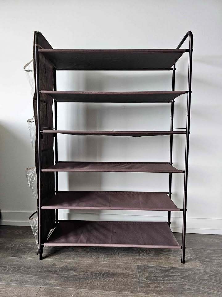 6-Tier Cloth Shoe Rack – Excellent Condition, Easy Assembly, Spa