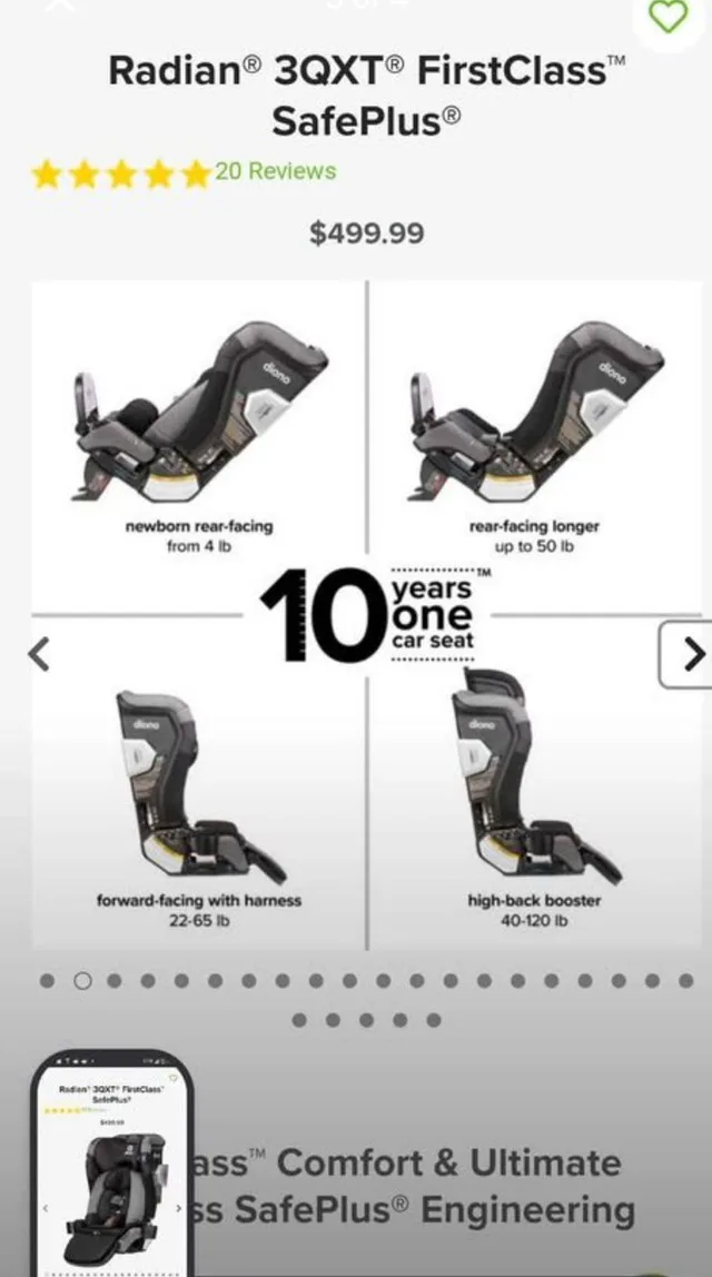 Radian 3QXT FirstClass SafePlus Car Seat – Rare Deal! image indicator(3)