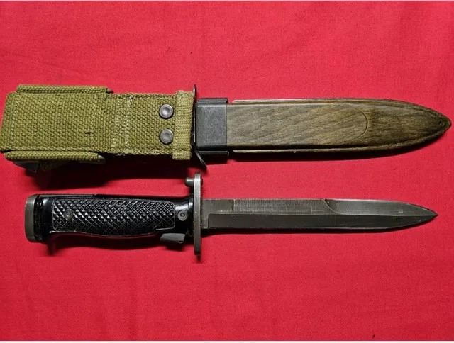 VINTAGE IMPERIAL US M5 BAYONET W/ HTK DANISH SHEATH US M1 GARAND image indicator(2)