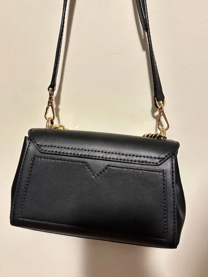 Michael Kors Lita Small Leather Crossbody Bag – Black/Gold image indicator(5)