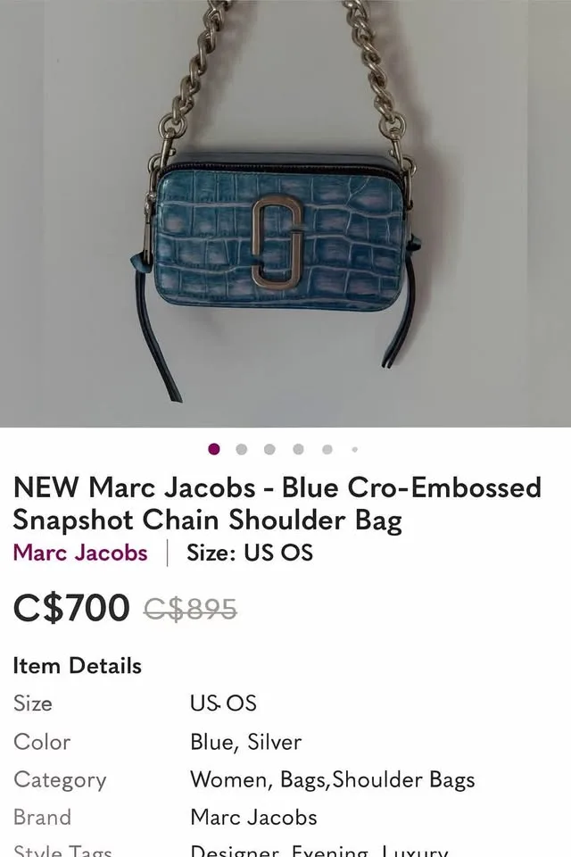 Marc Jacobs Blue Croc Snapshot Bag – Like New & Authentic! image indicator(2)