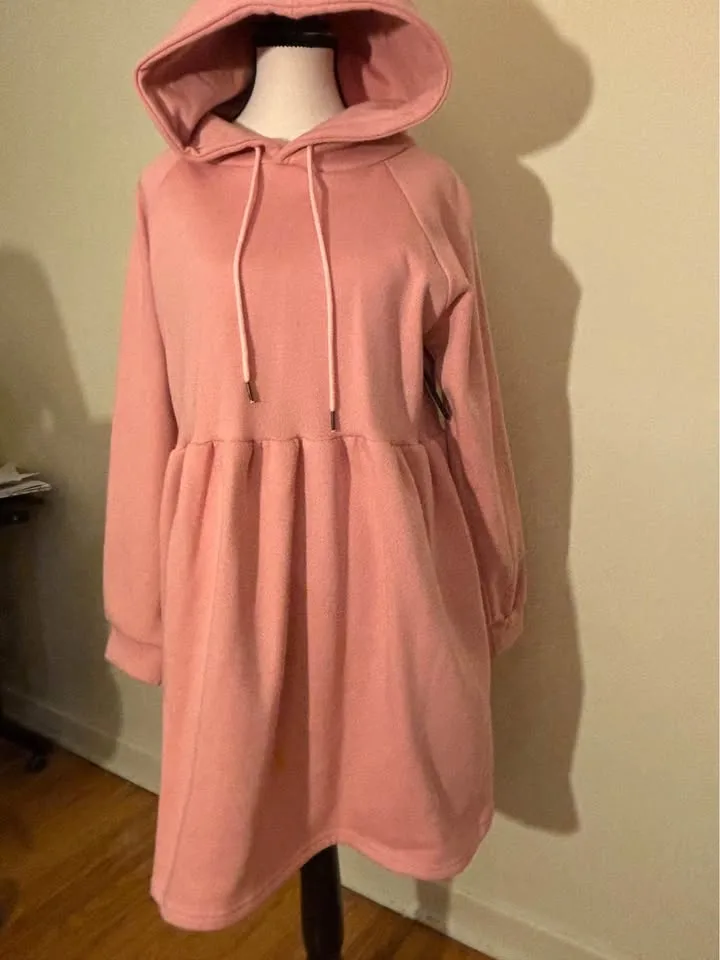 Cute pink Hoodie dress. Size M image indicator(2)