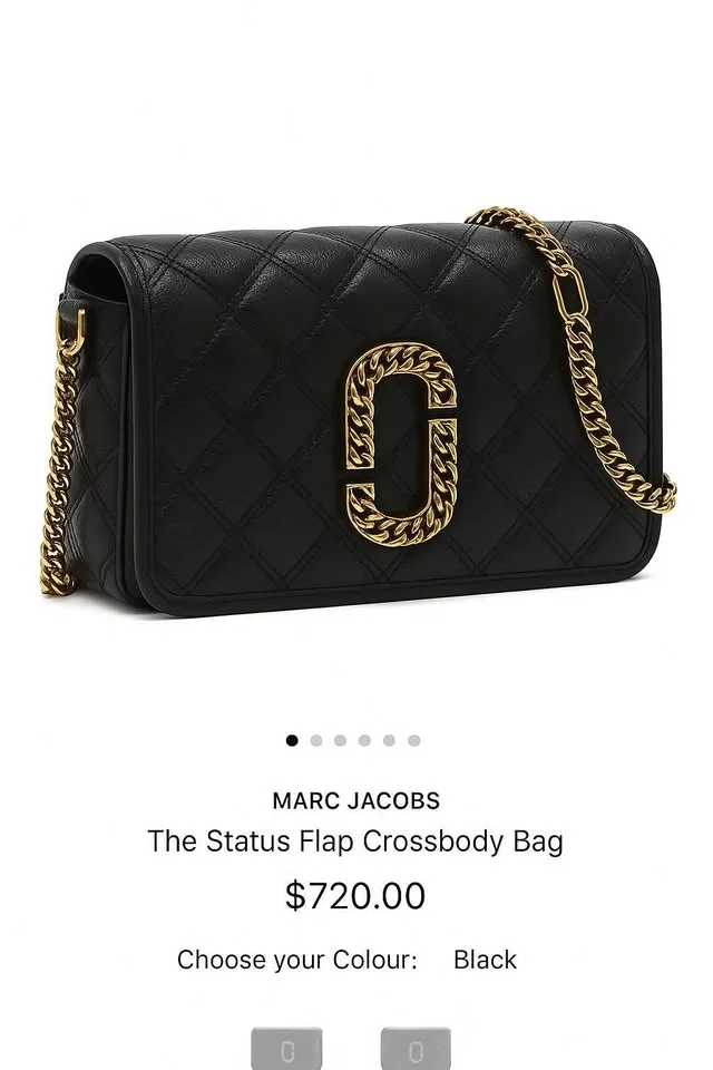 Marc Jacobs Black Cow Leather Crossbody Bag - Like New image indicator(2)