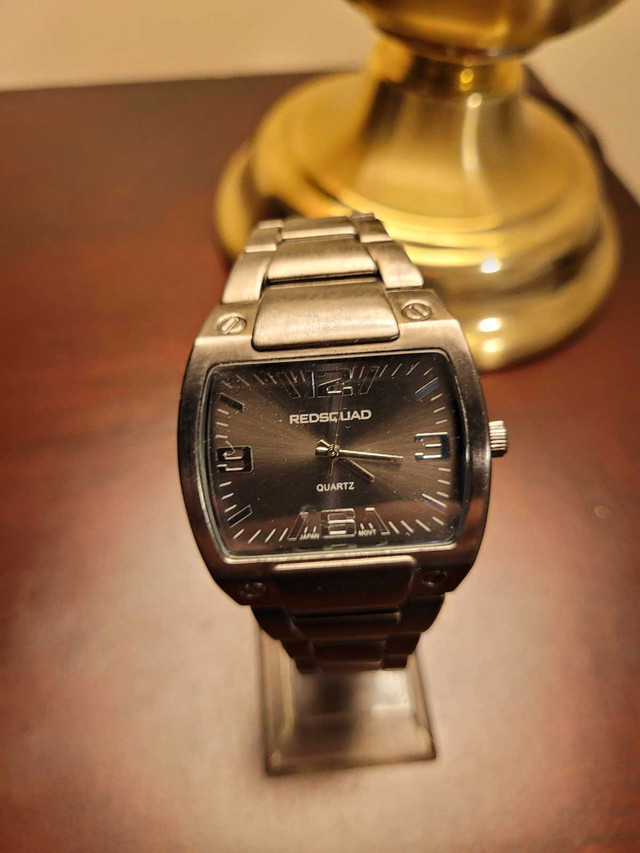 Rare Grey RedSquad Rectangular Quartz Men's Watch