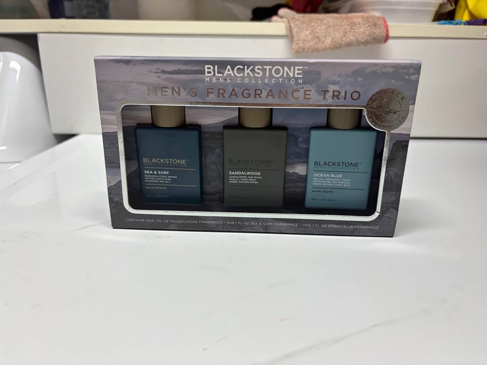 NIB Blackstone Mens Fragrance Trio Sandalwood Sea & Surf Ocean B