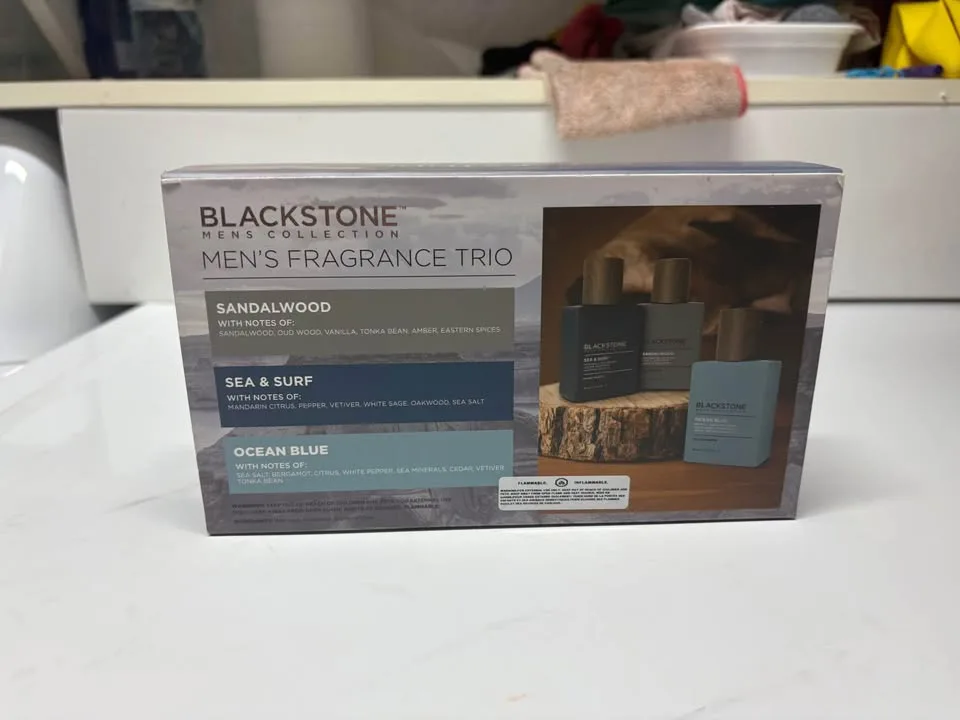 NIB Blackstone Mens Fragrance Trio Sandalwood Sea & Surf Ocean B image indicator(2)