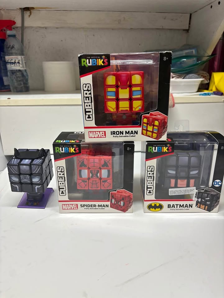 NIB RUBIK'S CUBE 3X3 SUPERHERO LOT of 4 (IRON MAN, SPIDER-MAN, B