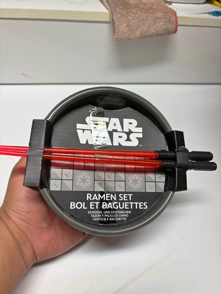 NIP Star Wars - Death Star Ramen Bowl with Vader Red LightSaber