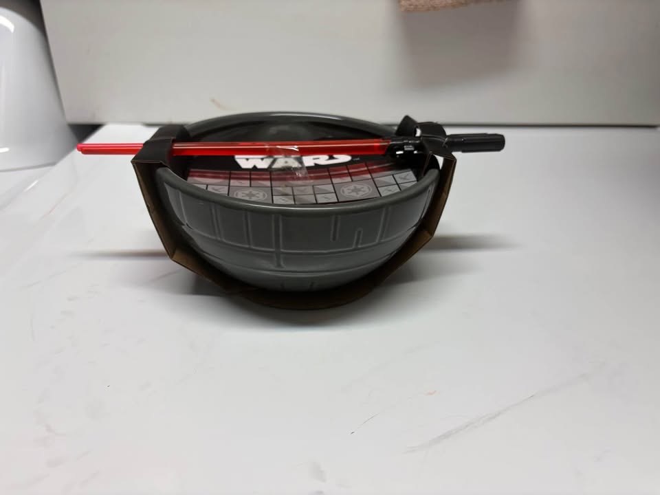 NIP Star Wars - Death Star Ramen Bowl with Vader Red LightSaber - photo 2