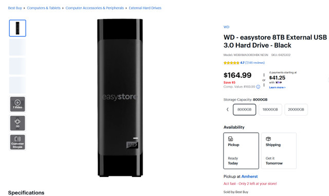 WD easystore 8TB External USB 3.0 Hard Drive - photo 3