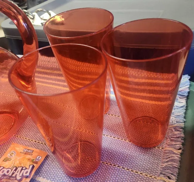 Orange Glass Pitcher Set image indicator(3)