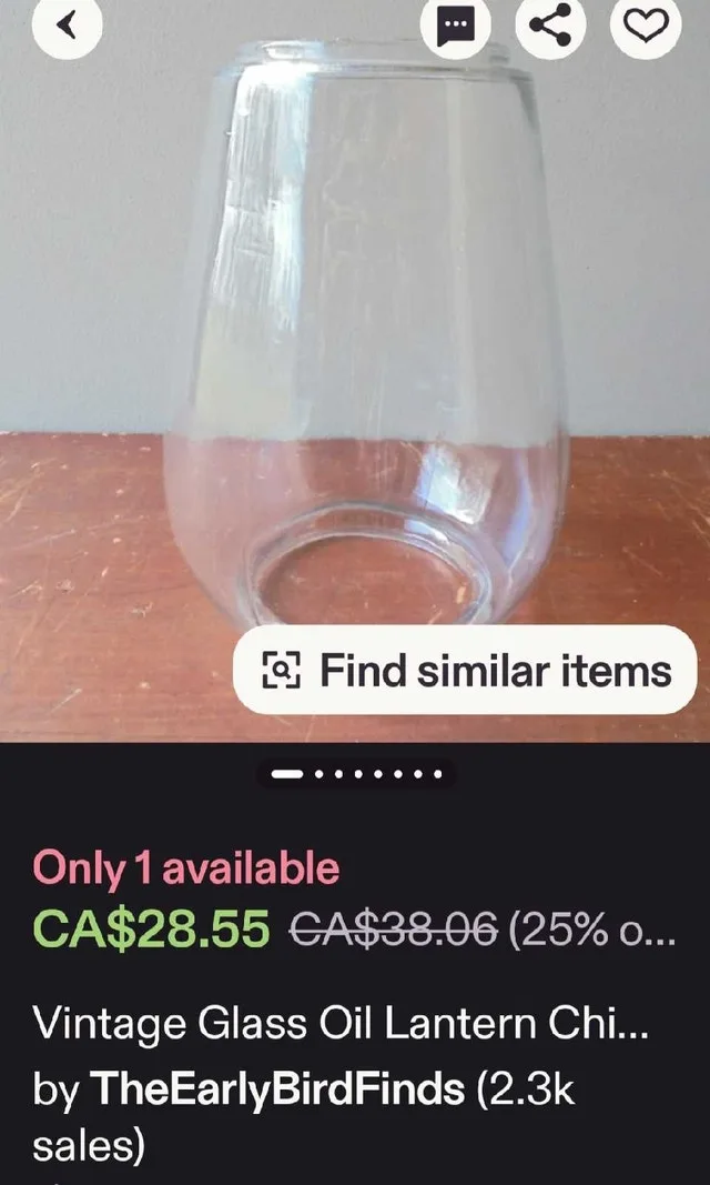 Vintage Clear Glass Lamp Shade image indicator(5)