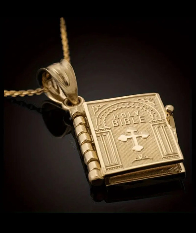 Bible Pendant 18k Gold Plated
