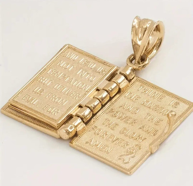 Bible Pendant 18k Gold Plated - photo 2