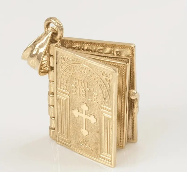 Bible Pendant 18k Gold Plated - photo 3