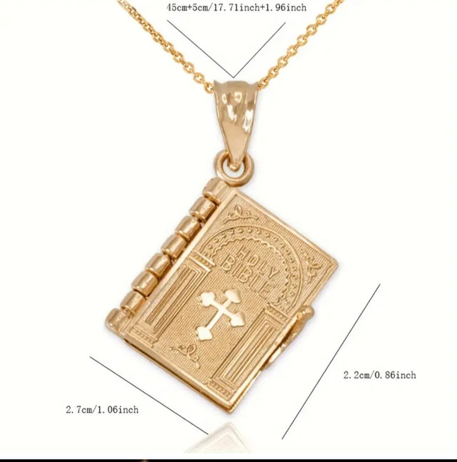 Bible Pendant 18k Gold Plated - photo 4
