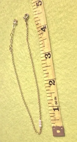 Gold & Pearl anklet 14k gold filled image indicator(4)