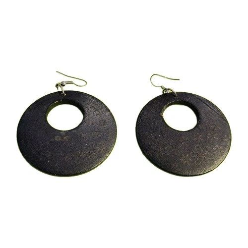 Wooden dangle earrings - photo 3