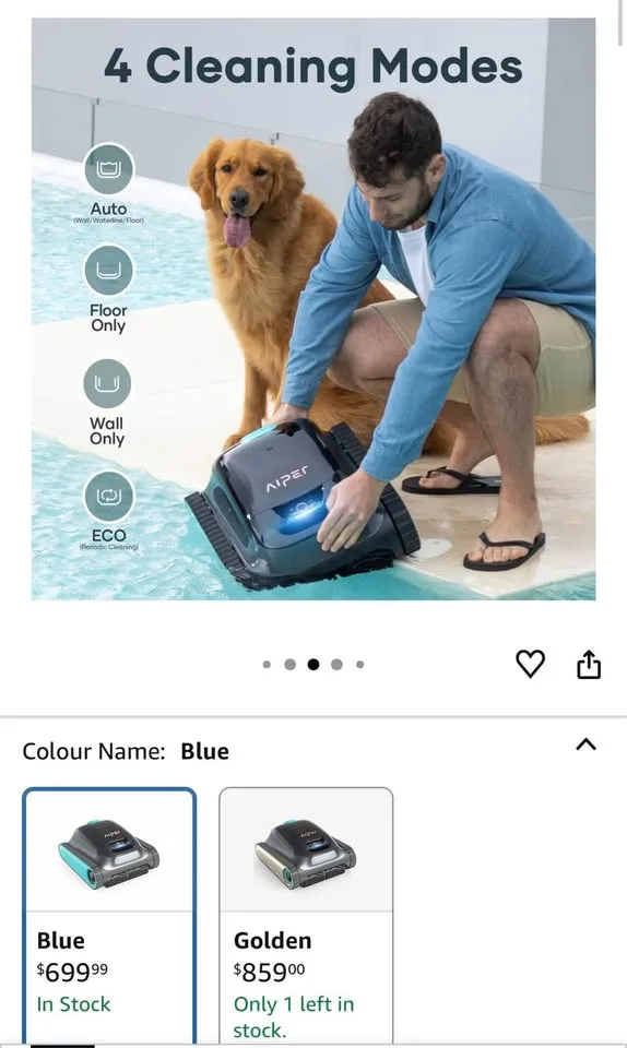 AIPER Scuba S1 Cordless Robotic Pool Cleaner image indicator(2)