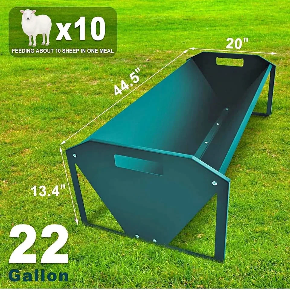 Portable 45" Long Galvanized Steel Livestock Feeding