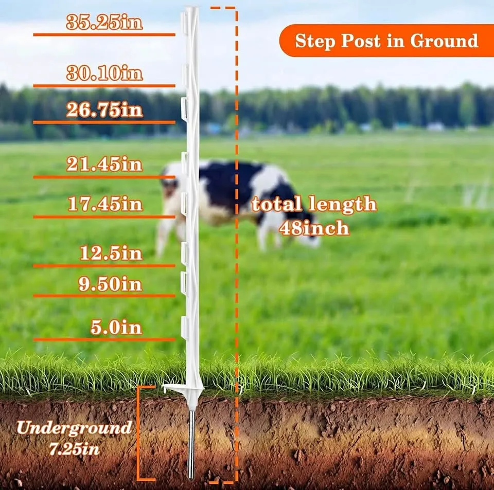 Zoiut 50 Pack Fence Posts,48 Inch/4FT