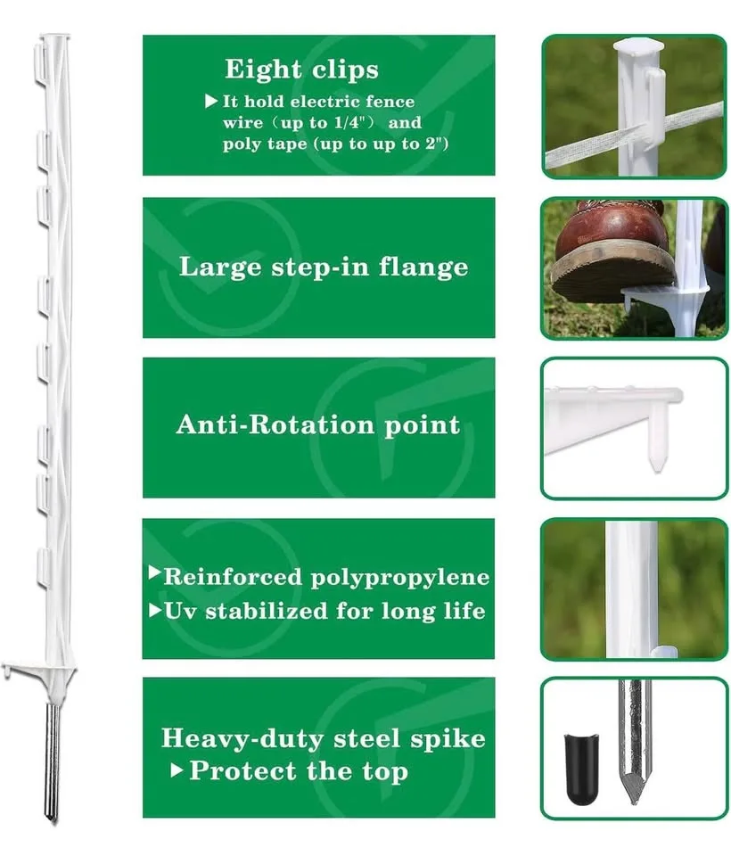 Zoiut 50 Pack Fence Posts,48 Inch/4FT image indicator(3)