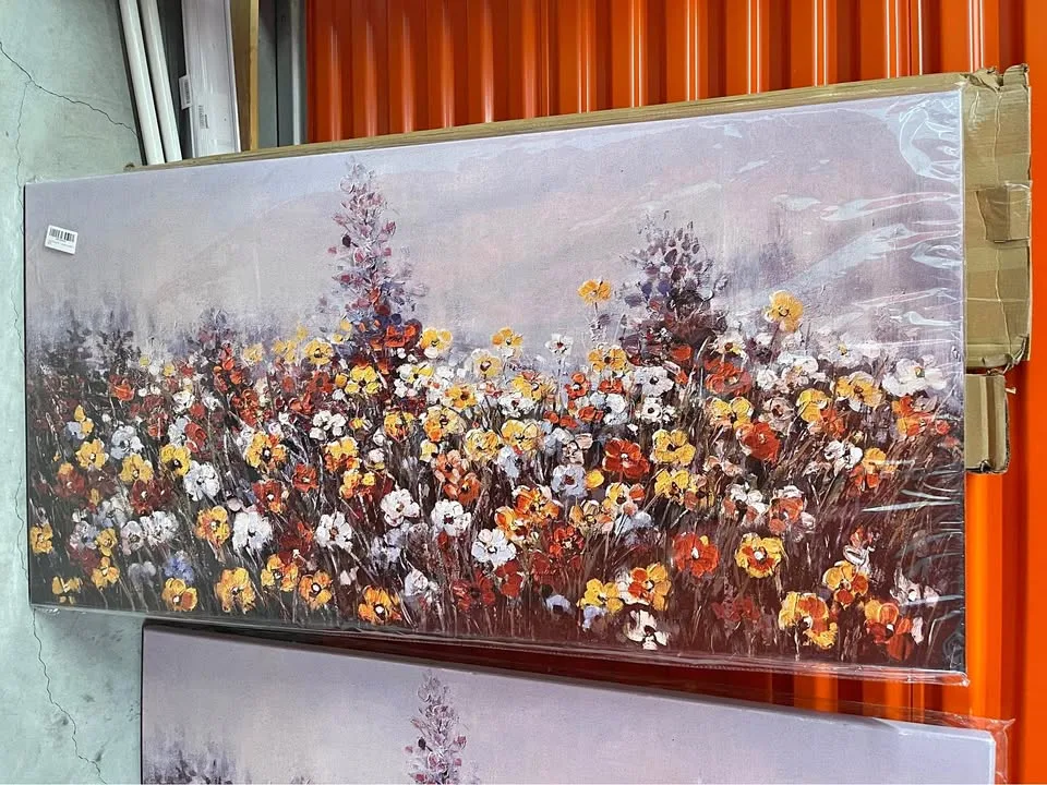 Colorful Flowers Abstract Painting On Canvas