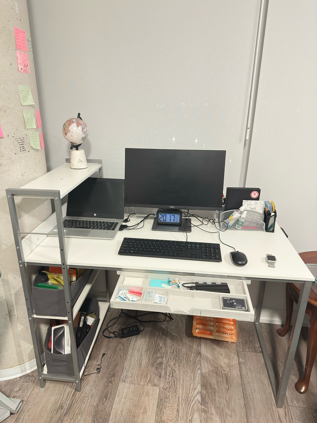 Moving Out Sale – Modern Study / Office Desk with Shelf & Drawer