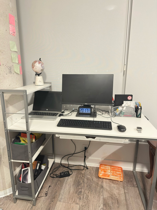 Moving Out Sale – Modern Study / Office Desk with Shelf & Drawer - photo 2