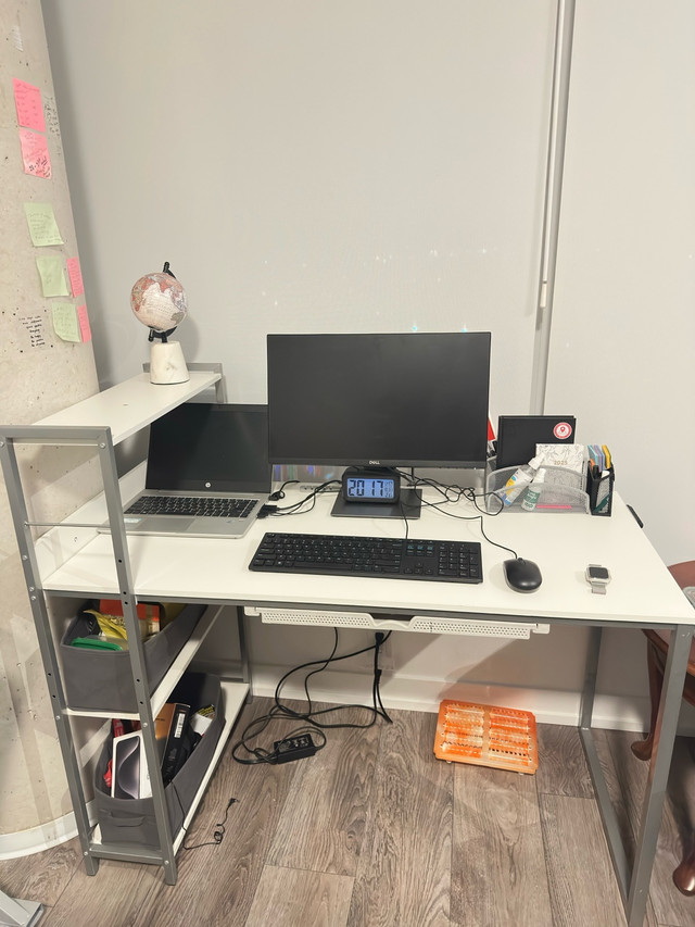 Moving Out Sale – Modern Study / Office Desk with Shelf & Drawer - photo 3