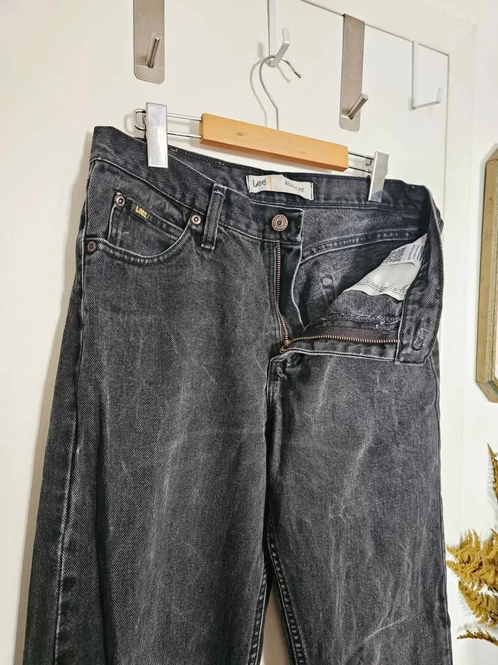 Vintage 90s Lee 31x30 Relaxed Fit Washed Black Denim Mens Jeans image indicator(9)
