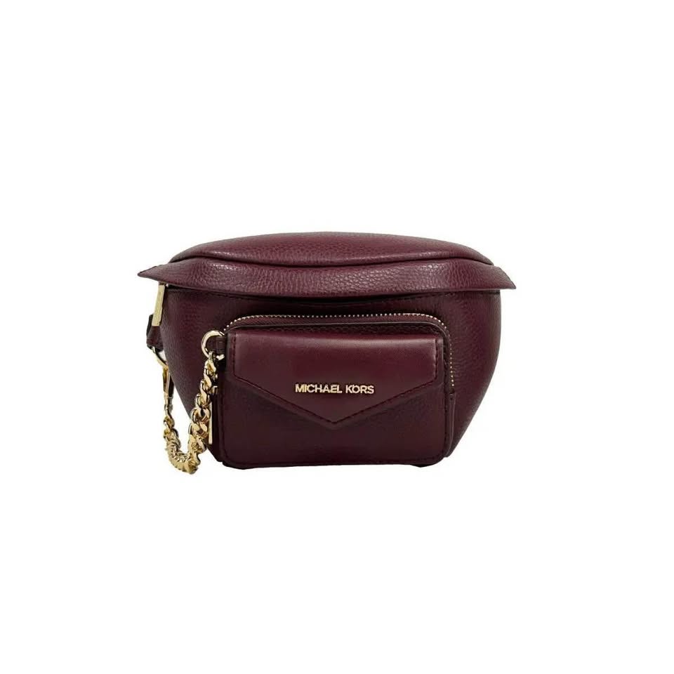 MICHAEL KORS "Maisie" Pebbled Leather Belt Bag - Merlot - photo 2