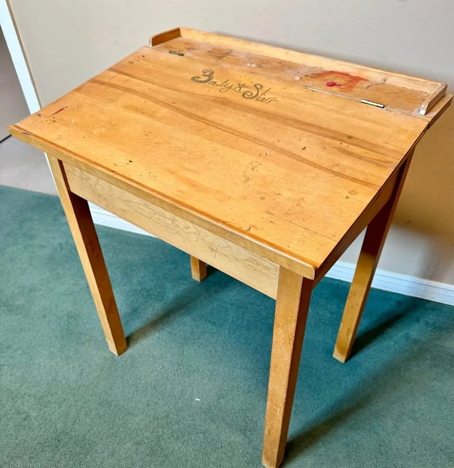 Lift Top School Desk Antique