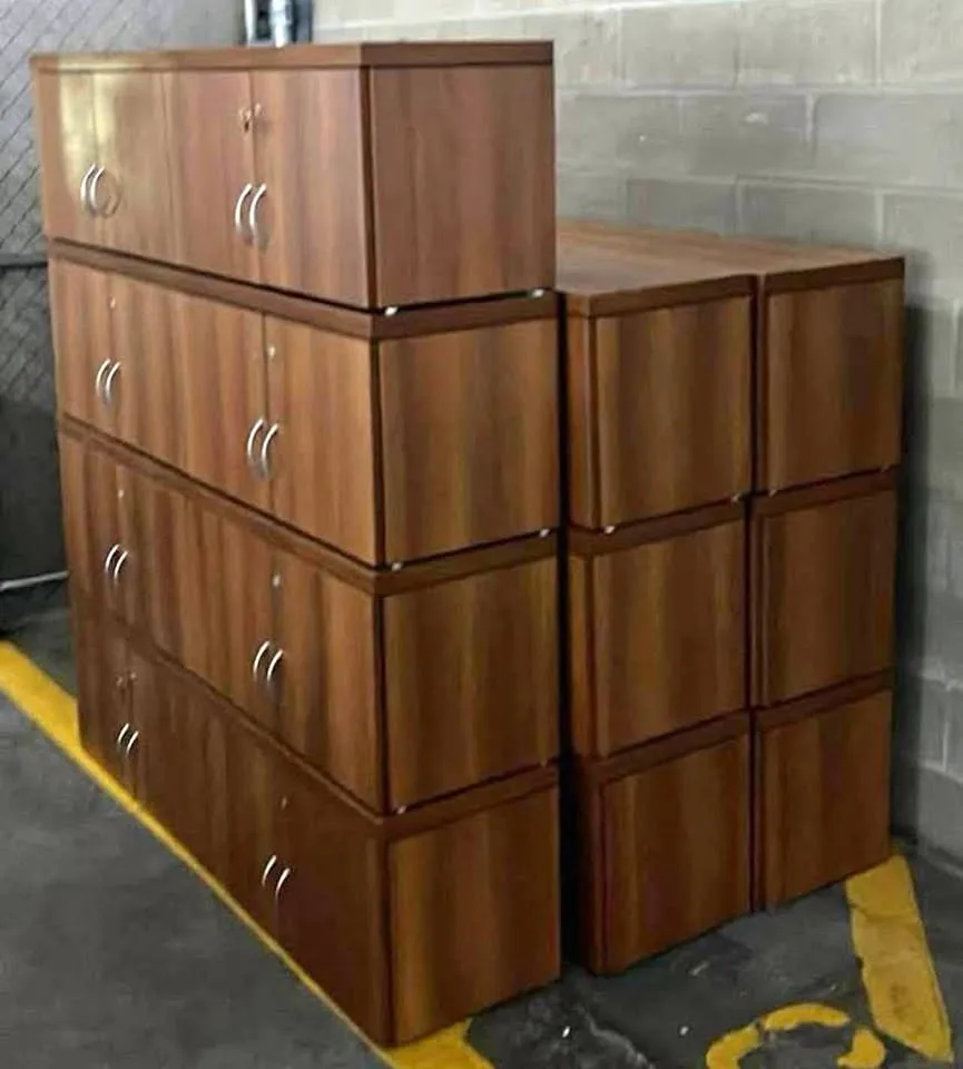 Modern Walnut Office Cabinets