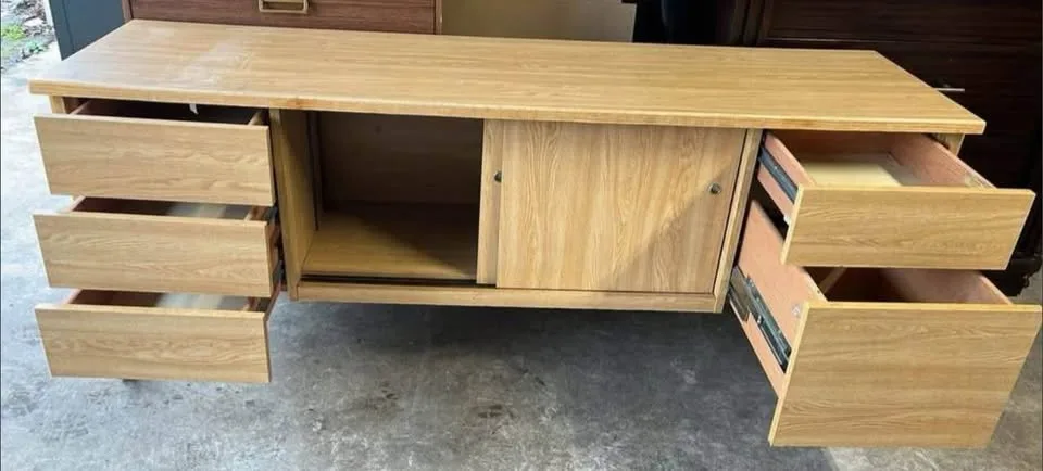 Oak-Finished Office Credenza image indicator(2)