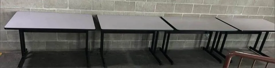 Set of Four Grey Laminate Executive Office Desks image indicator(3)