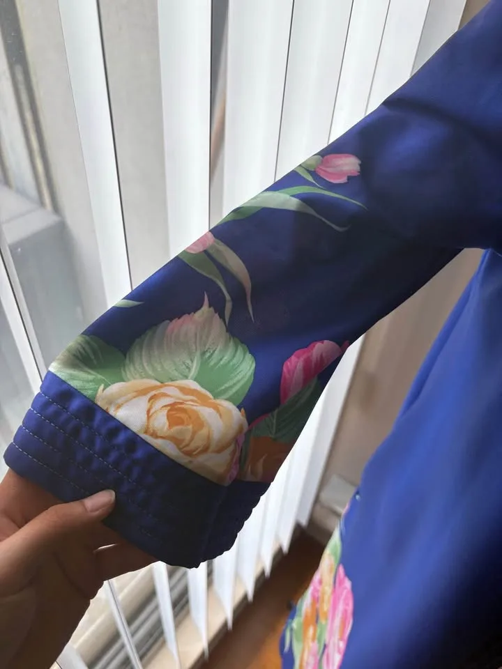 Vintage Blue Maxi Floral Robe image indicator(5)