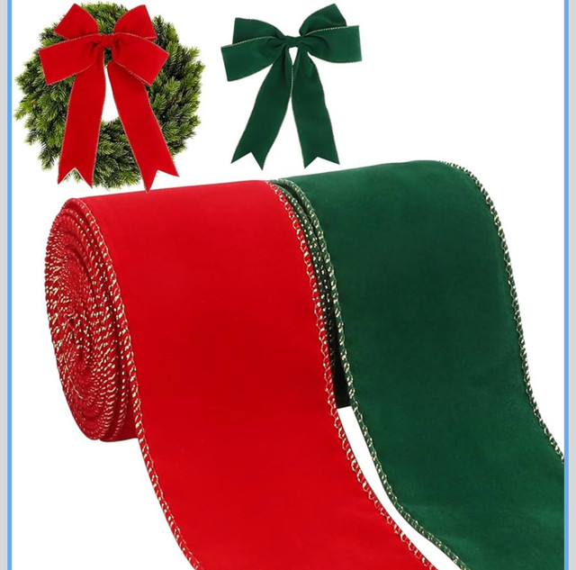 New Signature Christmas Wired Edge Ribbons 2 Rolls (Red & Green) - photo 5