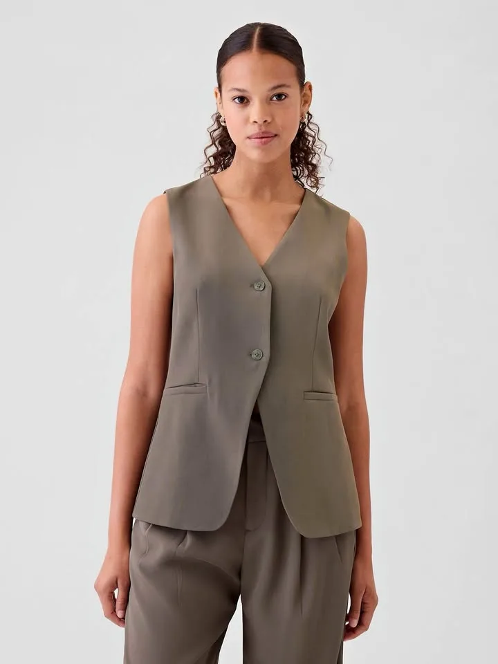 BNWT Gap Longline Twill Vest - Size M thumbnail