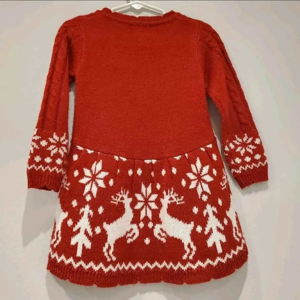 EUC Toddler Christmas Sweater Dress - 3T image indicator(2)