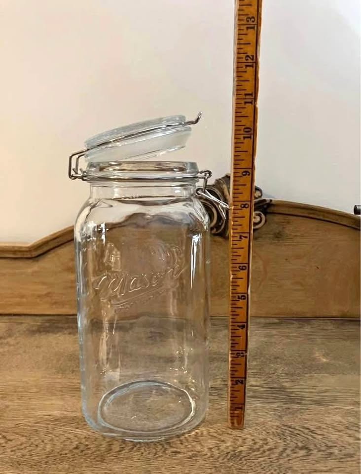 Mason Craft & More Clear Glass Clamp Jar, 70 Oz, 1.8L