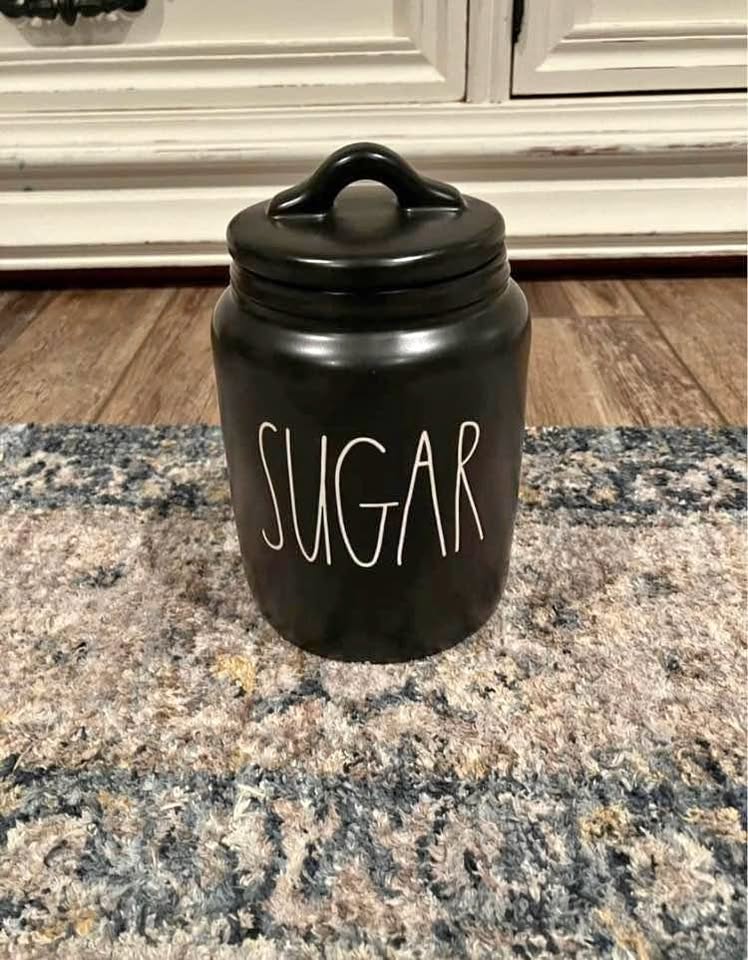 Rae Dunn Black Matte Baby Sugar Canister